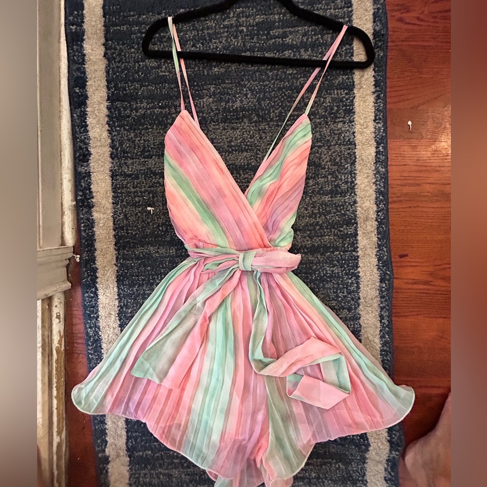 Cotton Candy Pleated Romper